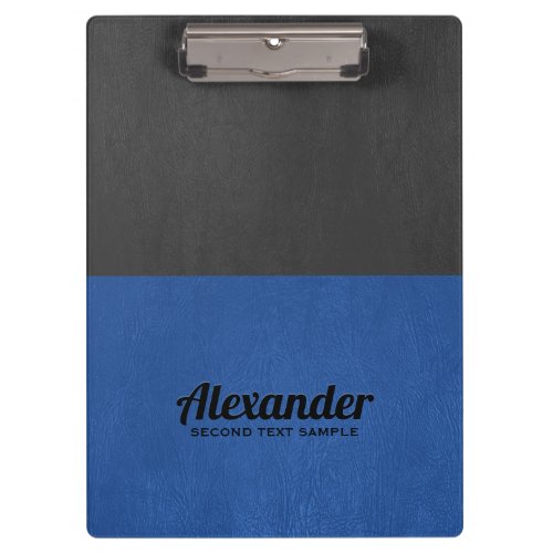 Dark_gray and blue faux leather clipboard