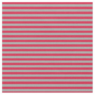 Dark Gray and Crimson Stripes Fabric