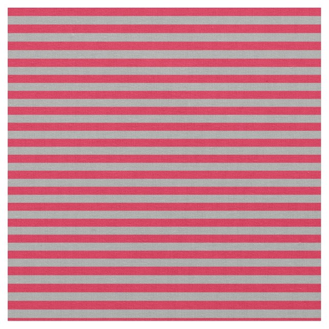 Dark Gray and Crimson Stripes Fabric (Close Up)