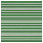 [ Thumbnail: Dark Gray and Dark Green Lines/Stripes Pattern Fabric ]