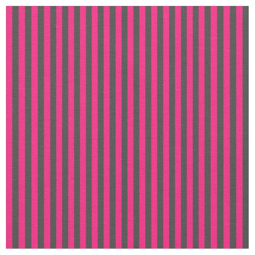 Dark Gray and Hot Pink Stripes Fabric