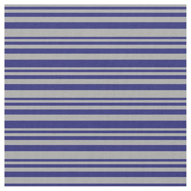 Dark Gray and Midnight Blue Lined Pattern Fabric (Close Up)