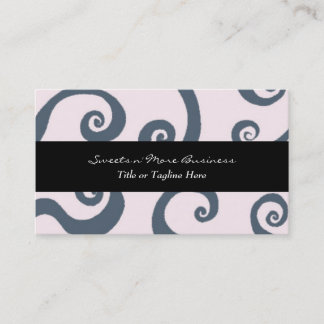 Dark Gray and Pink Swirls Business Card