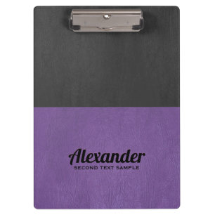Dark-gray and purple faux leather clipboard