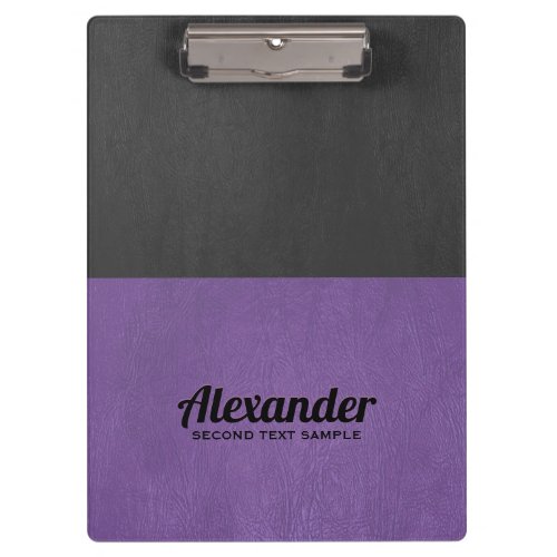 Dark_gray and purple faux leather clipboard