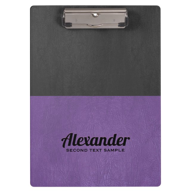 Dark-gray and purple faux leather clipboard (Front)