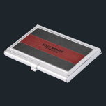 Dark-gray and Rred Faux Vintage Leather Business Card Case<br><div class="desc">Dark-gray and red image of a faux vintage leather texture.</div>