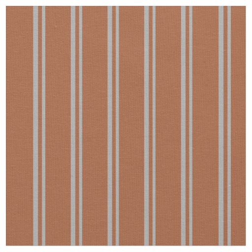 Dark Gray and Sienna Colored Lined Pattern Fabric