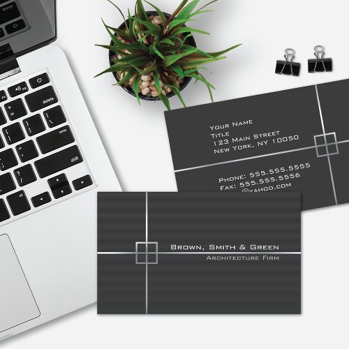Dark Gray Architecture Firm Business Card