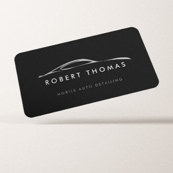 Dark Gray Auto Detailing  Auto Repair Business Card by 1201am at Zazzle