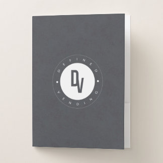 Dark Gray Background Professional Business Logo  Pocket Folder