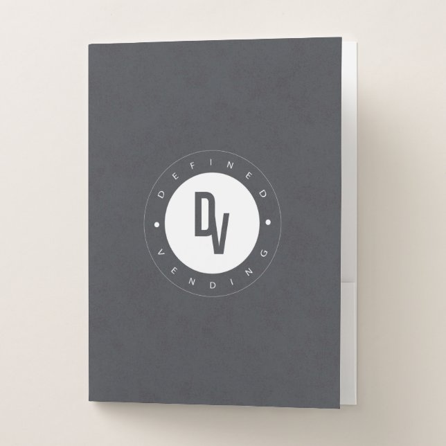 Dark Gray Background Professional Business Logo  Pocket Folder (Front)