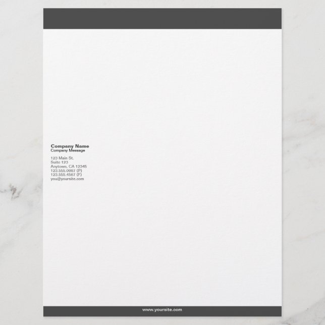 Dark Gray Bars Letterhead (Front)