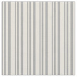 [ Thumbnail: Dark Gray & Beige Lines Pattern Fabric ]