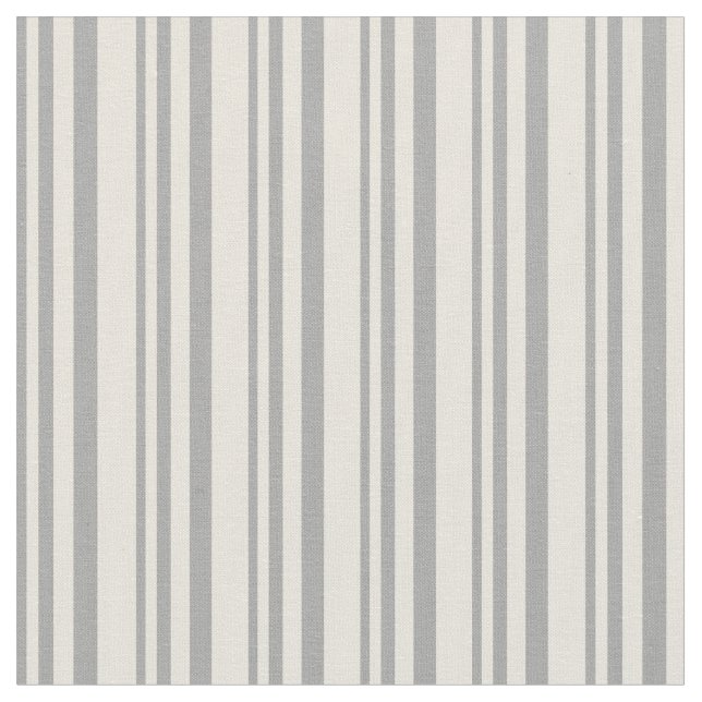 Dark Gray & Beige Lines Pattern Fabric (Close Up)