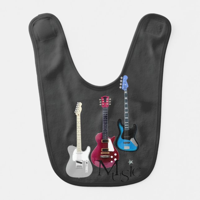 Dark gray bib “Guitars and music " (Front)