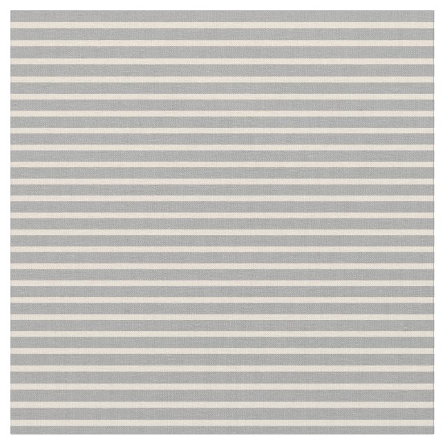 Dark Gray & Bisque Stripes Pattern Fabric (Close Up)