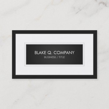 Dark Gray / Black And Large White Frame Business Card by inkbrook at Zazzle