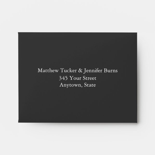 Dark Gray & Black Envelope w/ Pre-Printed Address (Front)