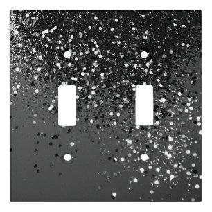 Dark Gray Black Lady Glitter #1 #shiny #decor Light Switch Cover