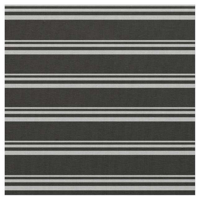 Dark Gray & Black Lined/Striped Pattern Fabric (Close Up)