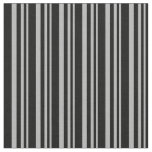 [ Thumbnail: Dark Gray & Black Lines/Stripes Pattern Fabric ]