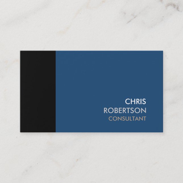 Dark Gray Blue Background Attractive Business Card (Front)