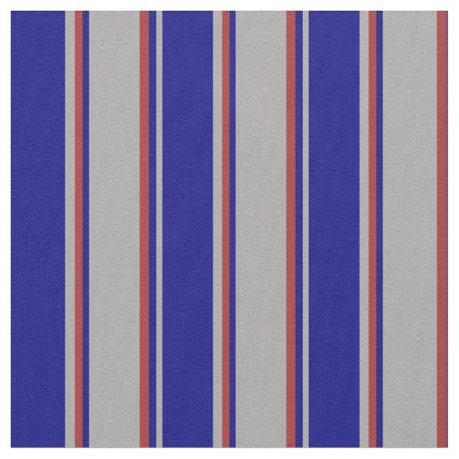 Dark Gray, Blue & Brown Lines/Stripes Pattern Fabric (Close Up)