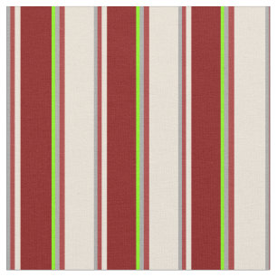 Dark Gray, Brown, Bisque, Maroon & Chartreuse Fabric