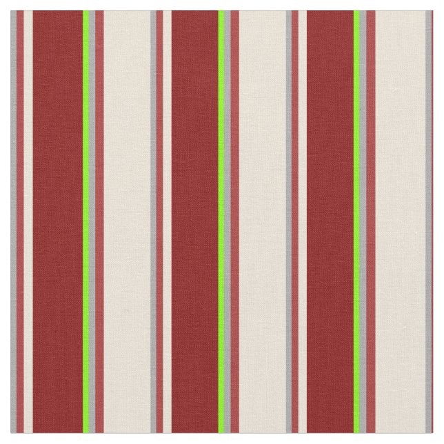 Dark Gray, Brown, Bisque, Maroon & Chartreuse Fabric (Close Up)