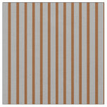 [ Thumbnail: Dark Gray & Brown Colored Stripes Fabric ]