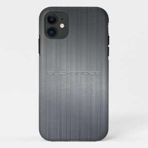 Dark Gray Brushed Aluminum Print iPhone 11 Case