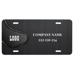 Dark Gray Brushed Metal License Plate