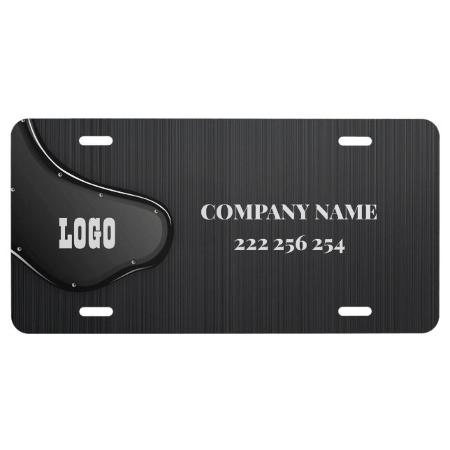 Dark Gray Brushed Metal License Plate (Front)
