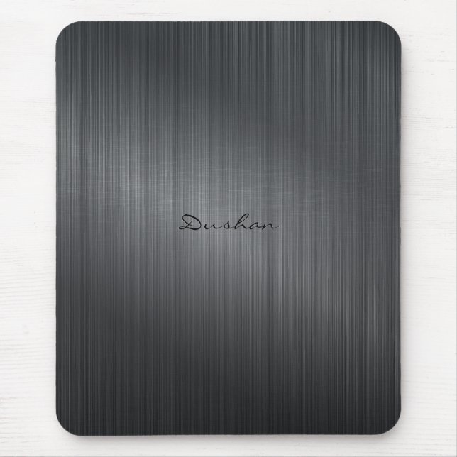 Dark Gray Brushed Metal Look Mouse Pad (Front)