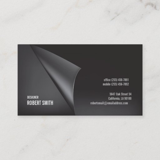 Customizable Dark Gray Business Card Double Sided