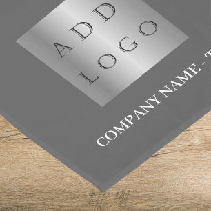 Dark gray business logo short table runner