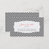 Dark Gray Chevron Stripes Nanny Business Card (Front/Back)