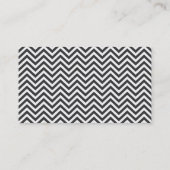 Dark Gray Chevron Stripes Nanny Business Card (Back)