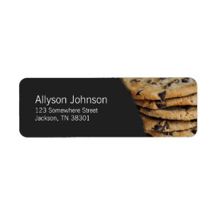 Dark Gray & Chocolate Chip Cookies Address Labels