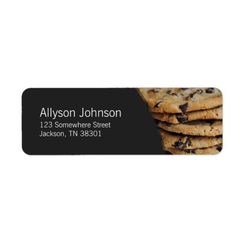 Dark Gray  Chocolate Chip Cookies Address Labels