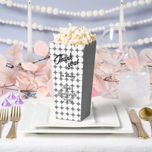 Dark Gray Circle Pattern Bachelorette Party Favor Boxes
