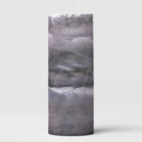 Dark gray cloud pillar candle