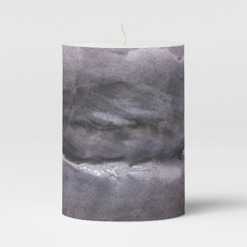 Dark gray cloud pillar candle