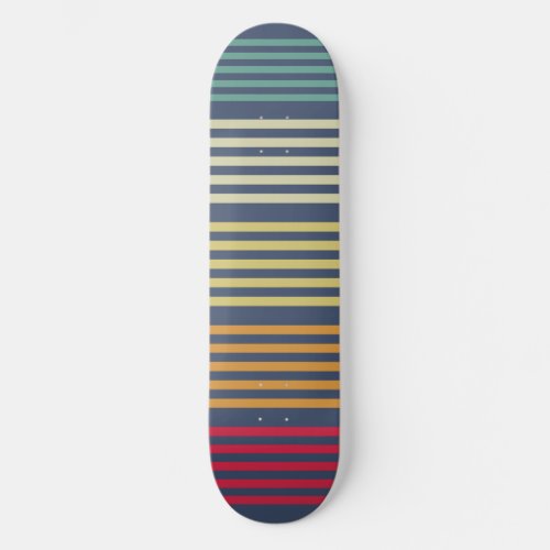 Dark Gray Colored Retro Stripes Skateboard