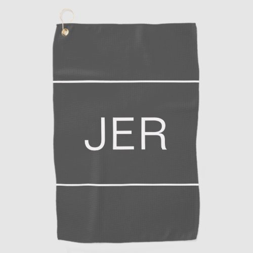 Dark Gray Custom Monogrammed Golfers Best Golf Towel