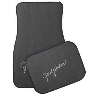 Dark Gray Custom Name Script Personalized Car Floor Mat