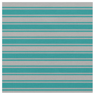 Dark Gray & Dark Cyan Pattern of Stripes Fabric