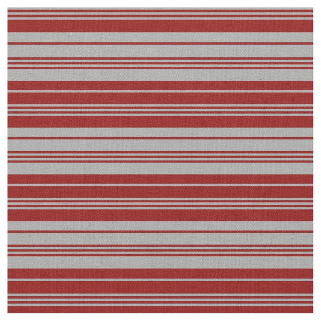 Dark Gray & Dark Red Striped/Lined Pattern Fabric (Close Up)