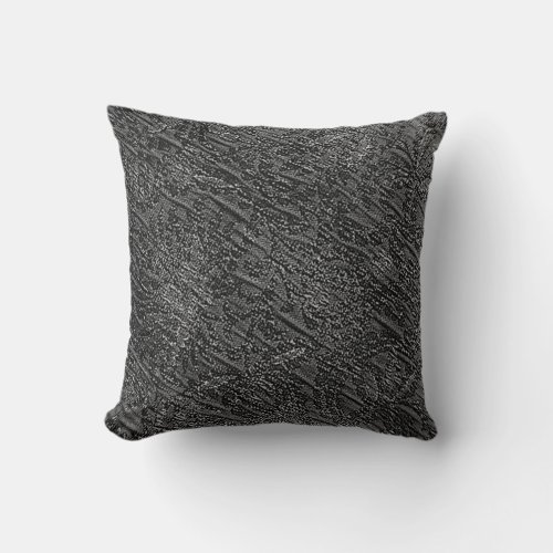 Dark Gray Decorative Flower Fabric Pillow